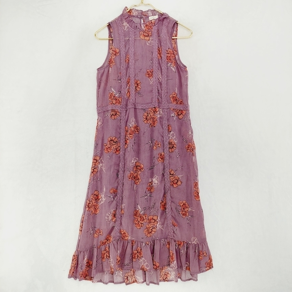 NEW Mason & Belle Plum Pudding Floral Summer Chiffon Boho Romantic Dress P6709 - Picture 2 of 9